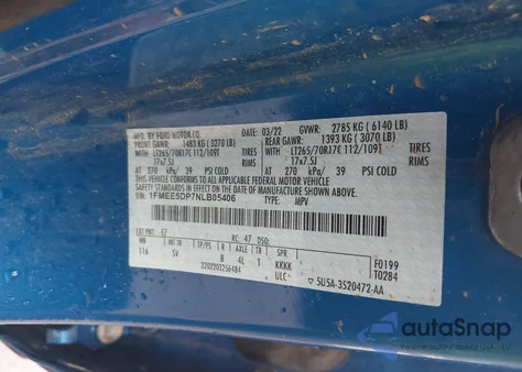 2022 Ford Bronco Black Diamond из США, поврежденный, VIN 1FMEE5DP7NLB05406